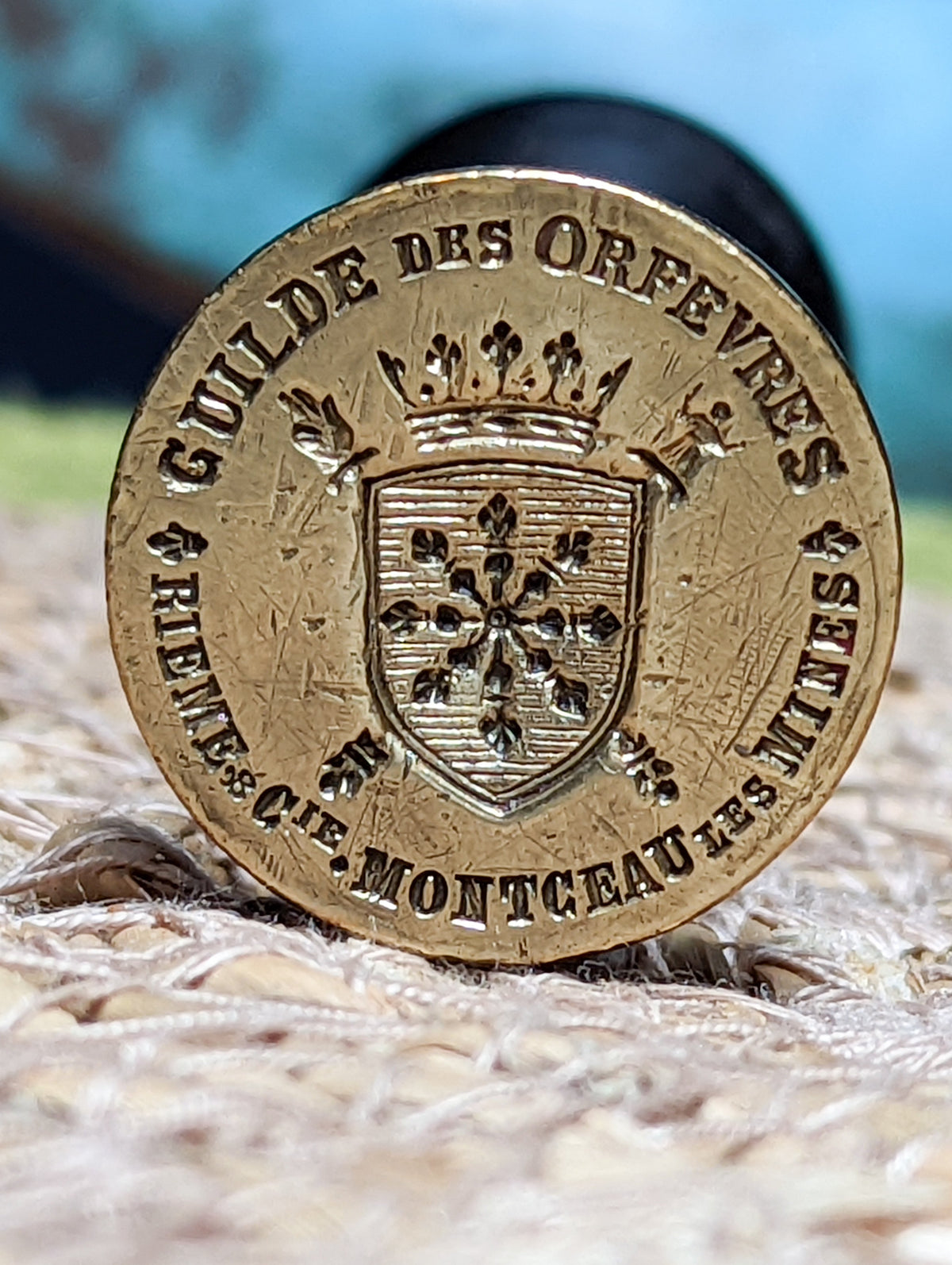 Front view of French Goldsmith Guild  desk seal