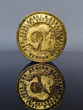 Large Brass Wood Notary Desk Wax Seal