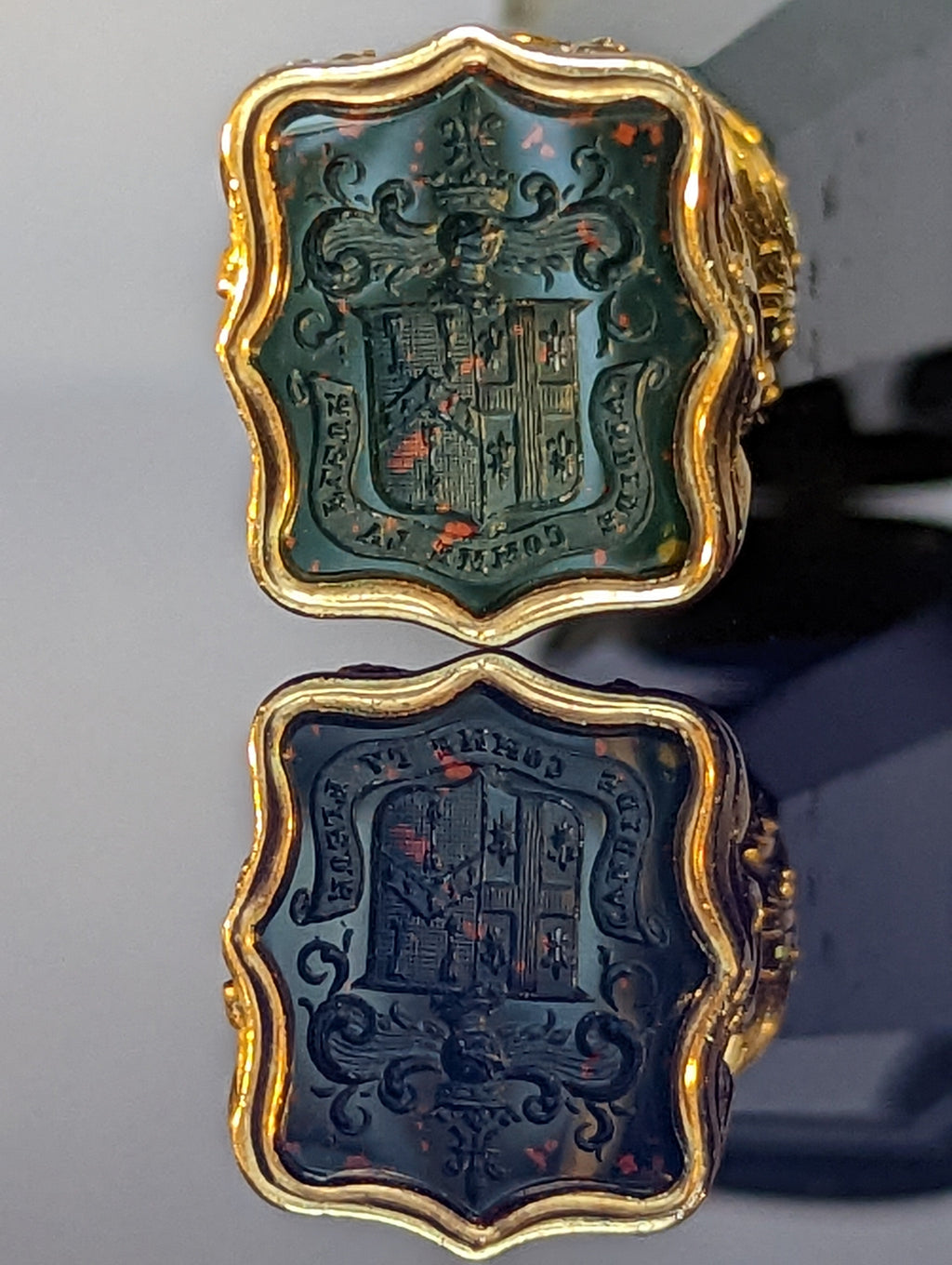 A Hardstone and Gold Desk Seal, English Circa 1850