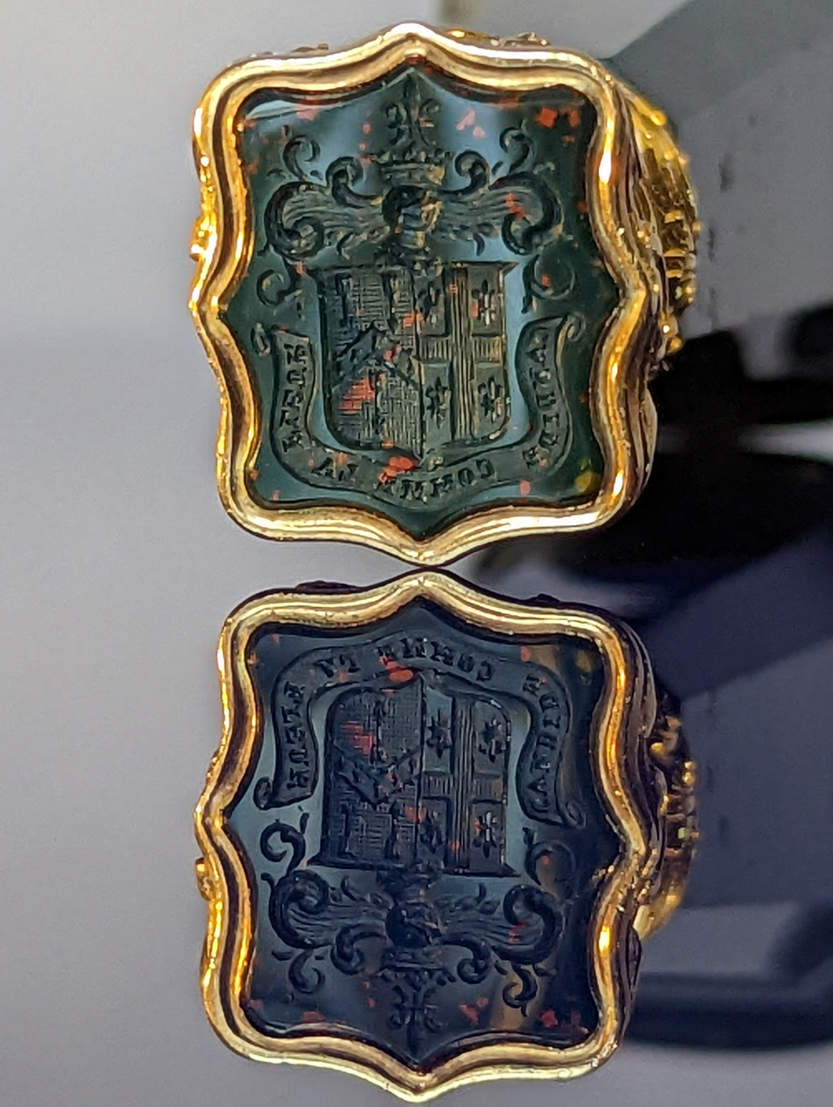 A Hardstone and Gold Desk Seal, English Circa 1850