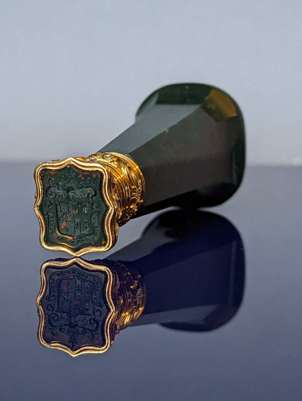 A Hardstone and Gold Desk Seal, English Circa 1850