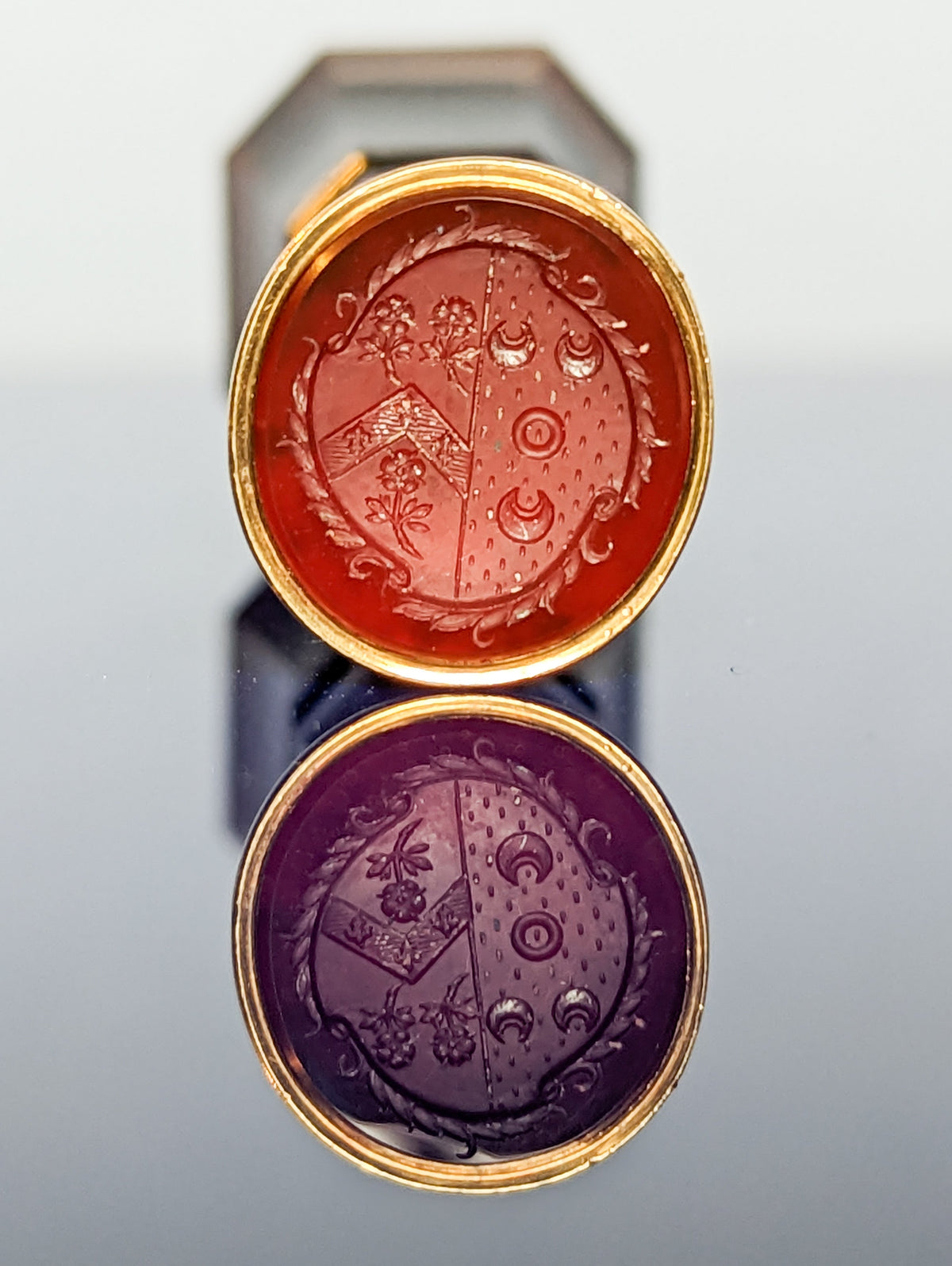 Early 19thC Agate, Gold & Carnelian Desk Wax Seal