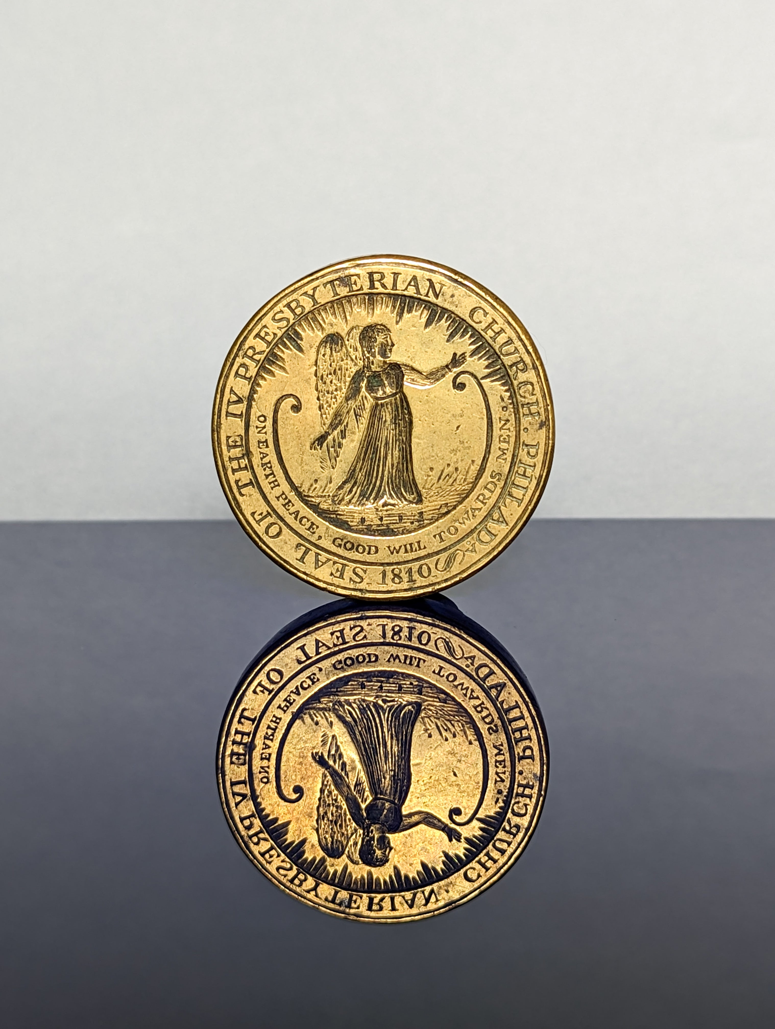 Antique  brass wax seal Presbyterian church Philadelphia