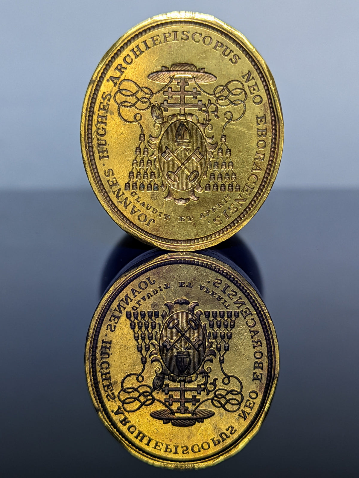 Matrix detail of antique wax seal for John Hughes
