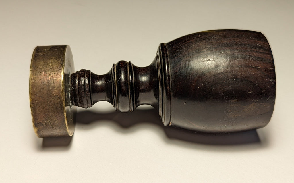 Wood and brass antique wax seal for the first archbishop of New York