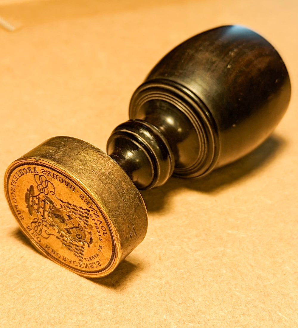 Antique Desk Wax Seal - John Hughes, First Archbishop of New York