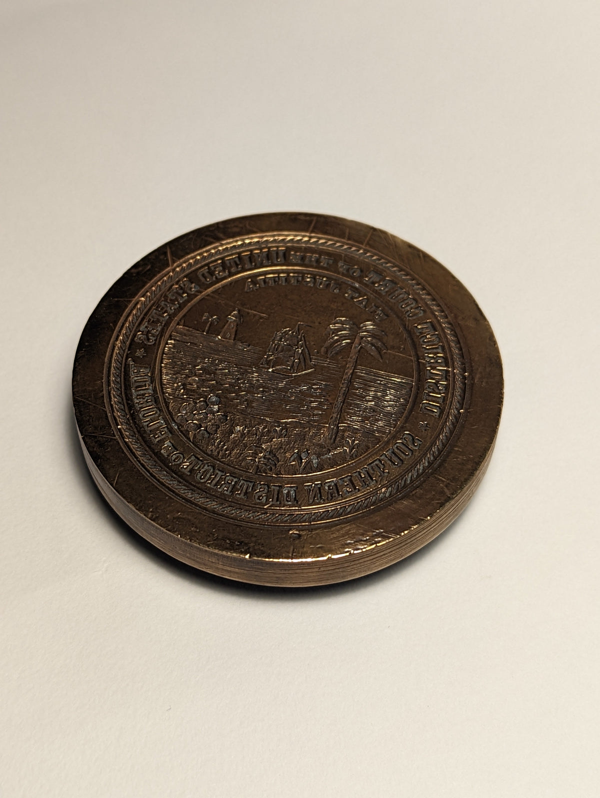 Matrix engraved on the antique american wax seal for Florida
