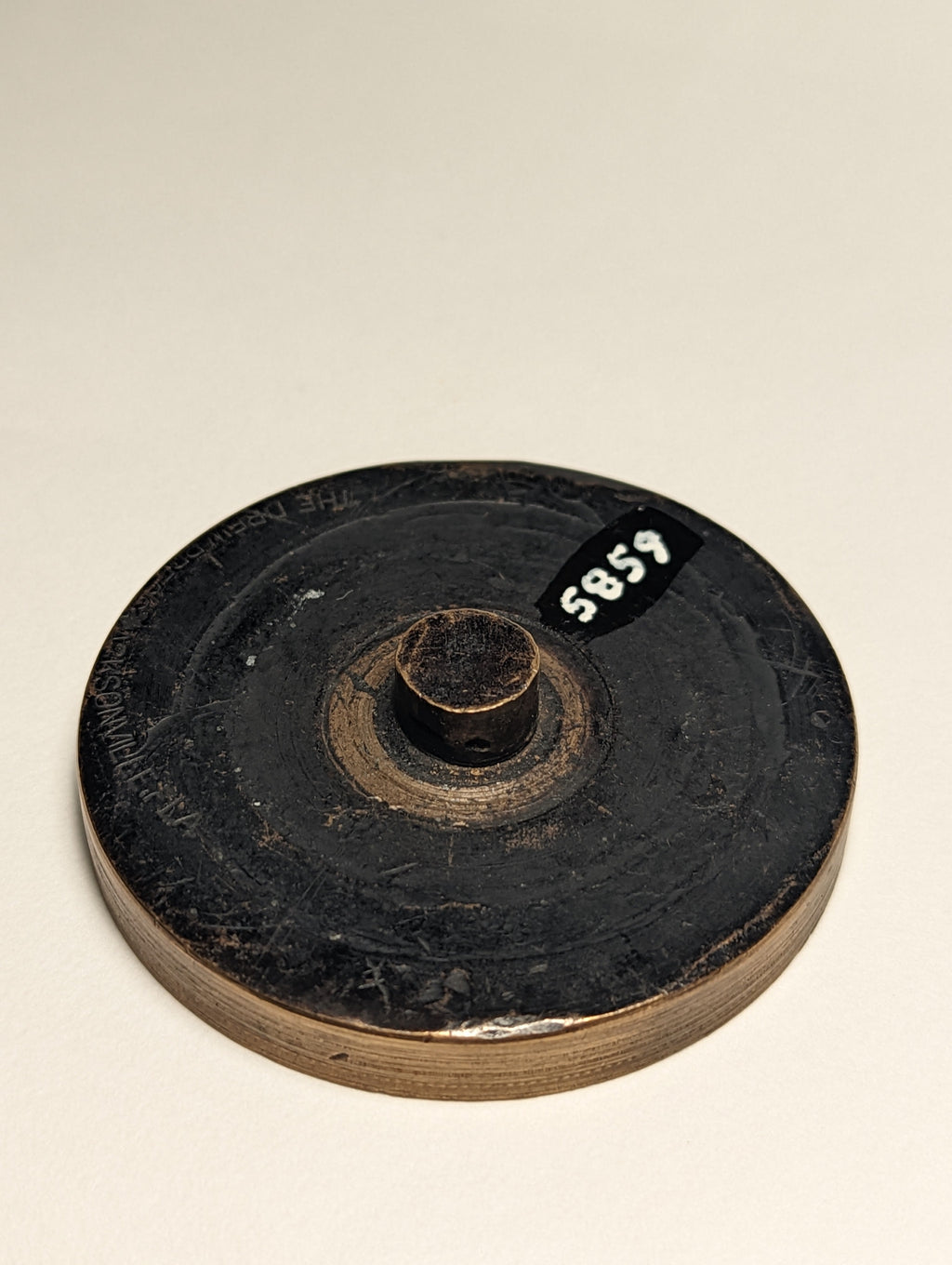 Back of the antique american wax seal for Florida with machine spigot