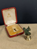 jade and gilt-silver squirrel antique wax seal with case