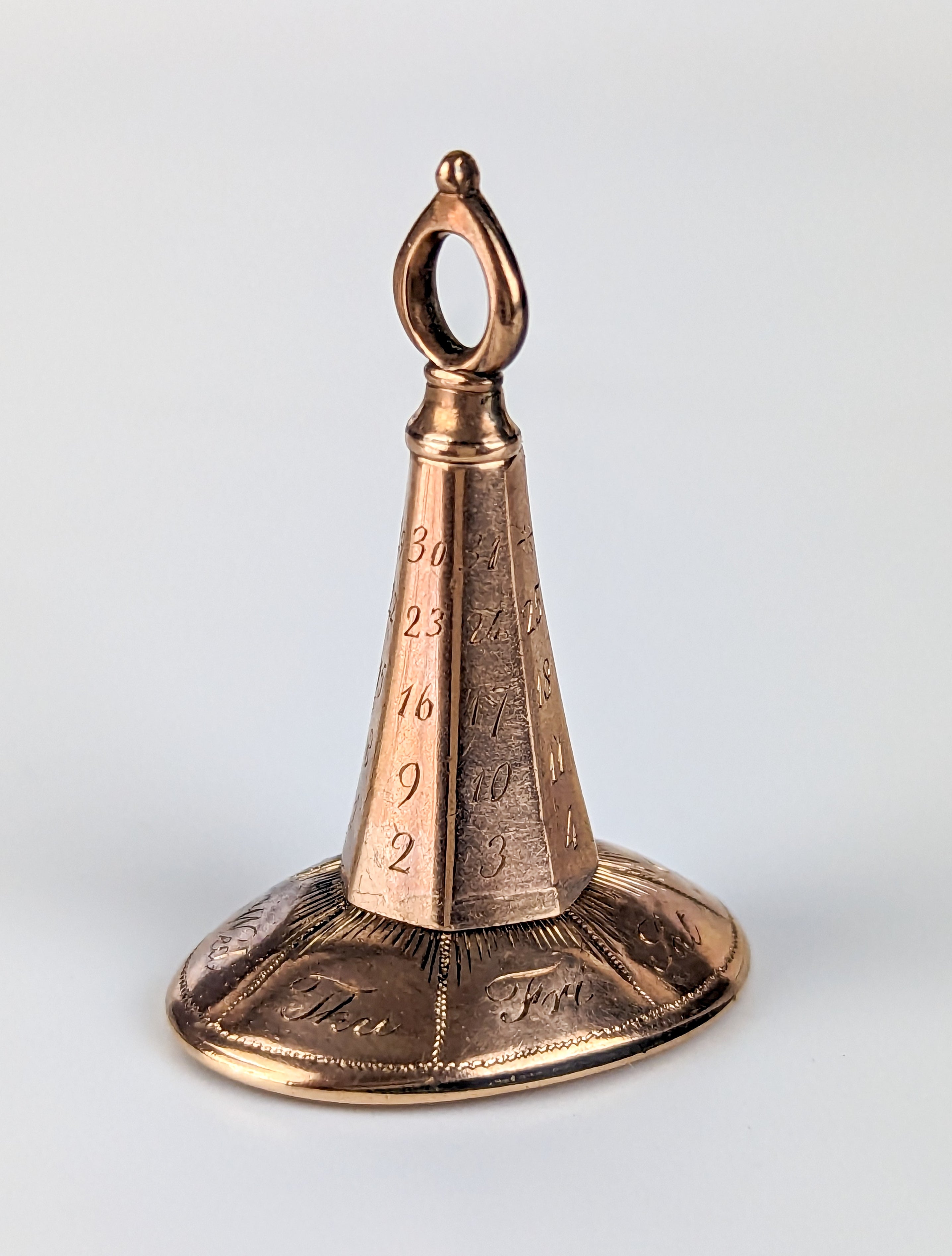 Gold cased perpetual calendar antique wax fob seal